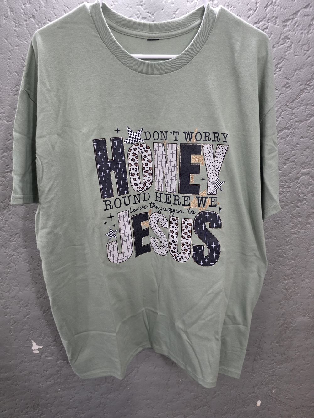 Sage Green 'Jesus' Graphic Tee